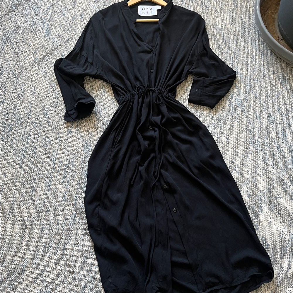 OKAKIE L Black Shirtdress